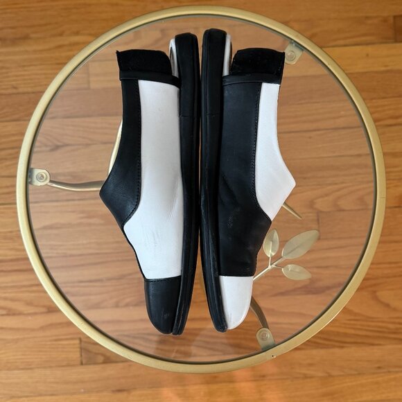 Fabulous Camper "Twins" Mirrored Two-Tone Black and White Slingbacks, size 38 - Picture 2 of 12